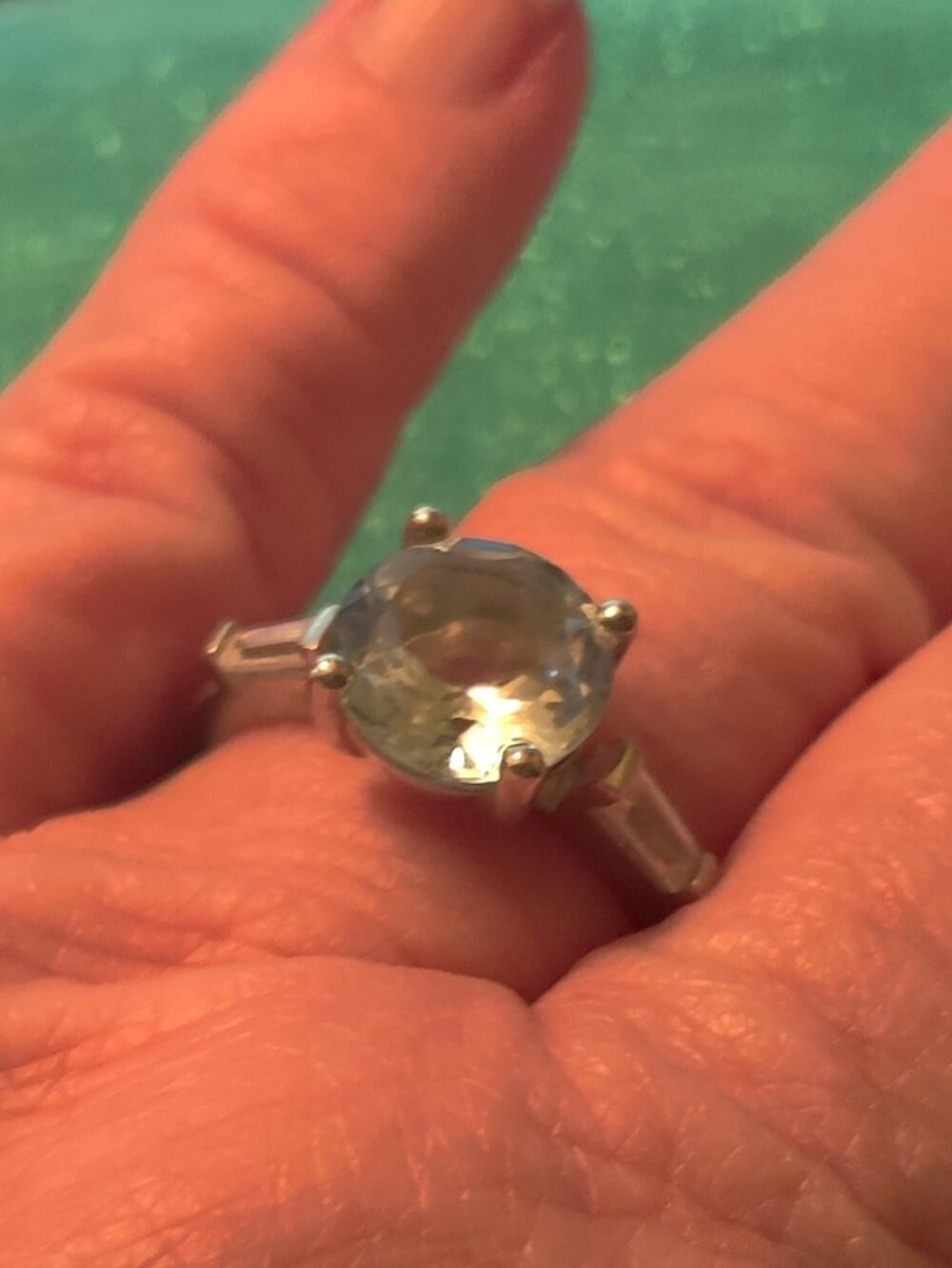 Vintage Avon 925 Silver Blue Topaz Ring